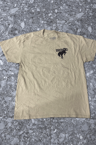 Graphic Ford Bronco Beige Tee by GeeLuv — pre-loved on Thrifted.mt
