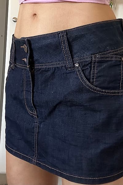Cute Denim Mini Skirt / M-L by Blind Date — pre-loved on Thrifted.mt