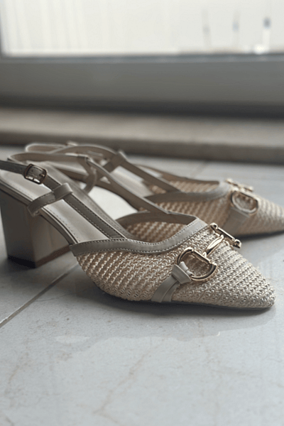 Woven Block heel sandals  — pre-loved on Thrifted.mt