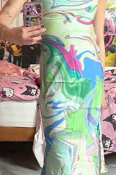 Bershka Marble Print Maxi Dress by Bershka — pre-loved on Thrifted.mt