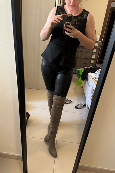 Elegant Grey Over-The-Knee Boots by Exe — pre-loved on Thrifted.mt