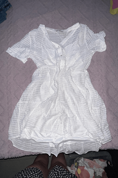 White Button Front Dress by Stradivarius — pre-loved on Thrifted.mt