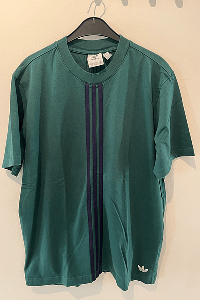 Adidas Green Vertical Stripe T-Shirt by Adidas — pre-loved on Thrifted.mt