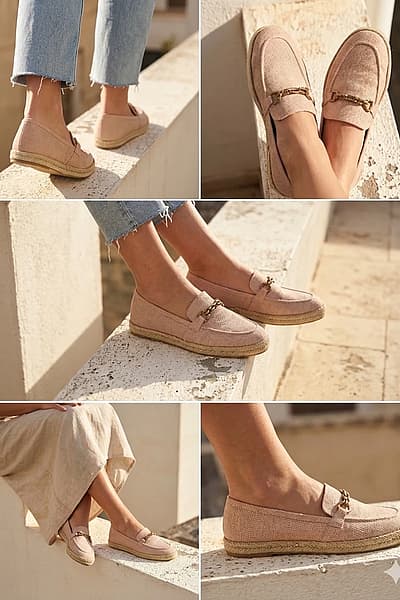 Beige Espadrille Chain Loafers — pre-loved on Thrifted.mt