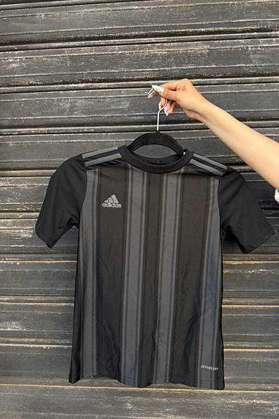 Adidas Striped Training Sports Tee by Adidas — pre-loved on Thrifted.mt