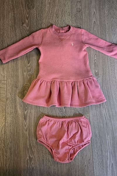 Ralph Lauren Pink Long Sleeve Dress with knickers by Polo Ralph Lauren — pre-loved on Thrifted.mt