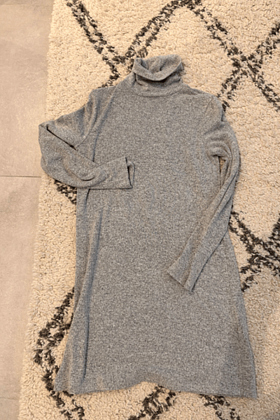 Cosy Grey Turtleneck Knit Dress by Zara — pre-loved on Thrifted.mt