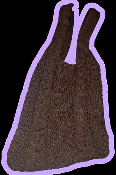 ASOS Dark Brown Cable Knit Tote Bag / Shopper — pre-loved on Thrifted.mt