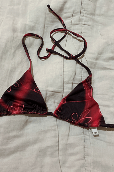 Red and Black Patterned Bikini — pre-loved on Thrifted.mt