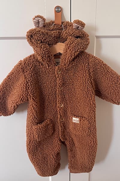 NEXT Baby - Sherpa Bear pramsuit brown - 3/6 months by Next — pre-loved on Thrifted.mt