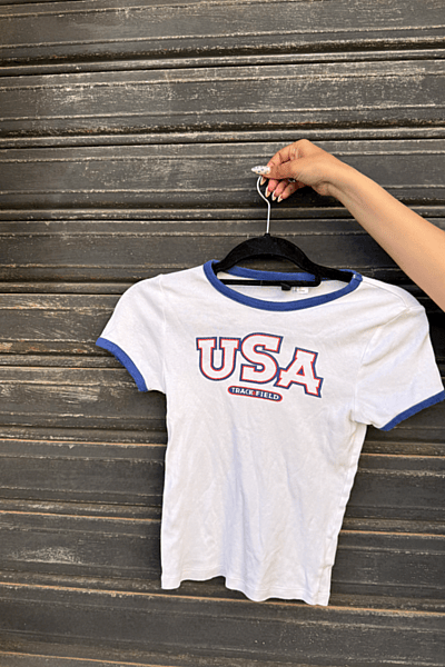 USA Track Field Ringer Tee by H&M — pre-loved on Thrifted.mt