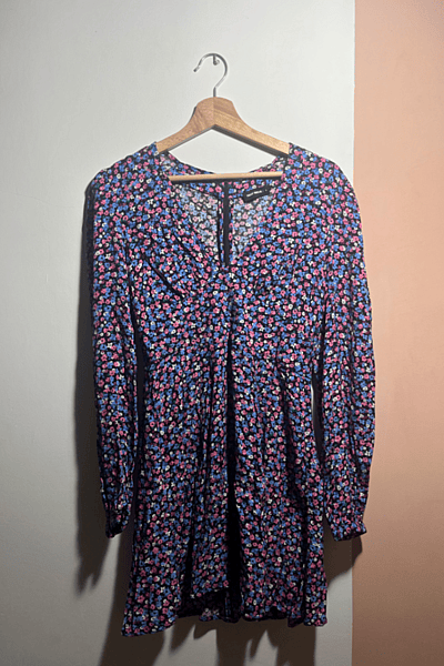 Floral Long Sleeve Mini Dress by Tally Weijl — pre-loved on Thrifted.mt