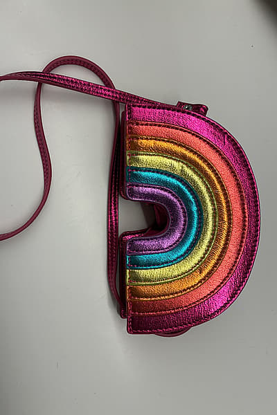 Metallic rainbow crossbody bag — pre-loved on Thrifted.mt