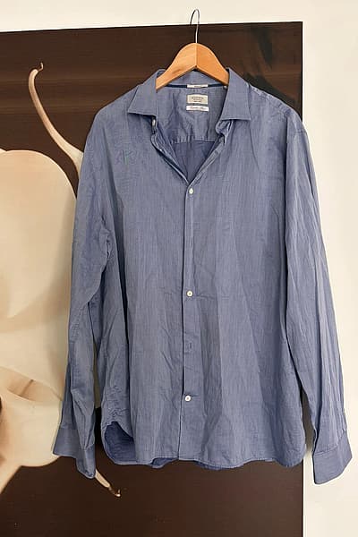 AllSaints Blue Cotton Long Sleeve Shirt by AllSaints — pre-loved on Thrifted.mt