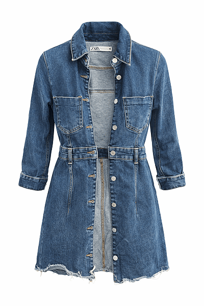 Zara Blue Denim Mini Dress by Zara — pre-loved on Thrifted.mt