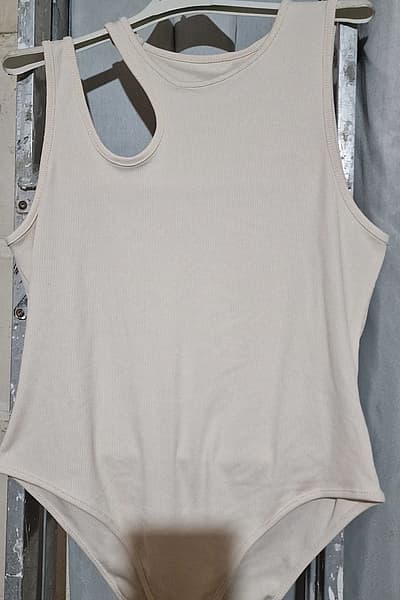 Cream Ribbed Bodysuit by SHEIN — pre-loved on Thrifted.mt