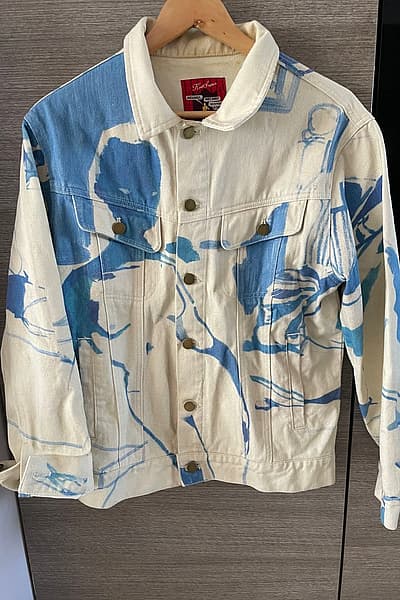 KidSuper 1989 Bedroom Painting Denim Jacket by KidSuper — pre-loved on Thrifted.mt