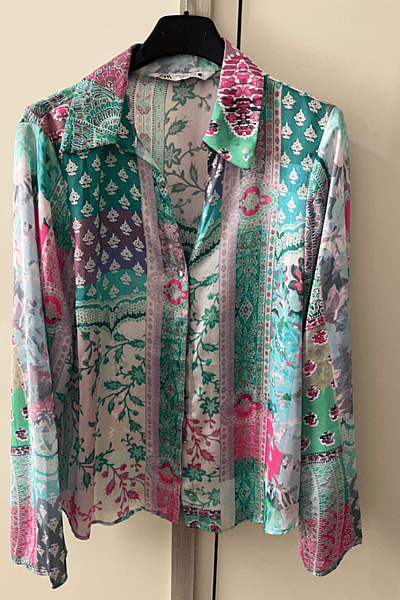 Colourful Patterned Button Up Shirt by ZARA — pre-loved on Thrifted.mt