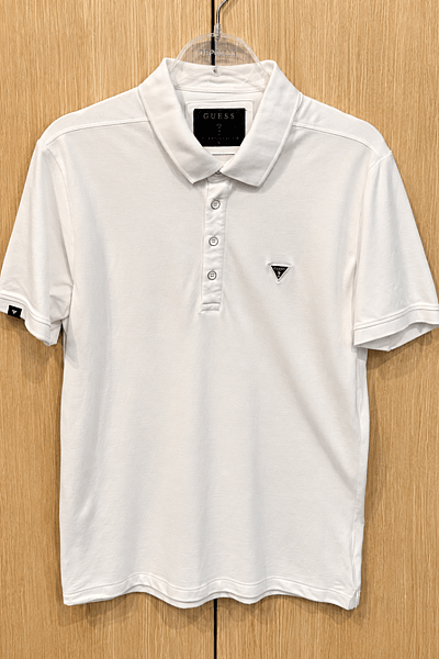 Guess Classic White Polo Shirt by Guess — pre-loved on Thrifted.mt