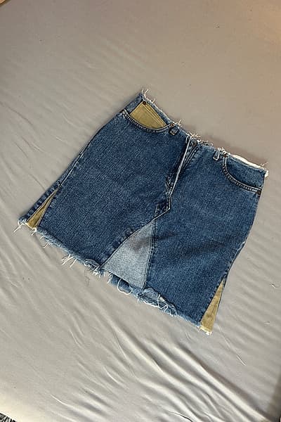 Raw Hem Denim Mini Skirt — pre-loved on Thrifted.mt