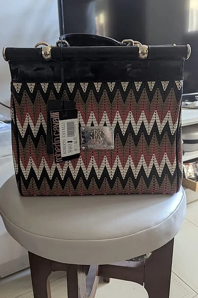 Roberto Cavalli Zigzag Pattern Handbag by Roberto Cavalli — pre-loved on Thrifted.mt
