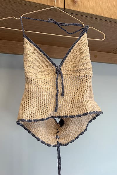 Crochet halter tie-back top — pre-loved on Thrifted.mt