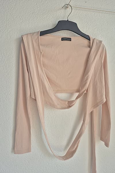 Ribbed Knit Tie Front Cardigan by SHEIN — pre-loved on Thrifted.mt