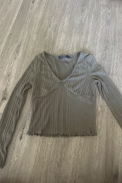 Primark Olive Ribbed Long-Sleeve Top by Primark — pre-loved on Thrifted.mt