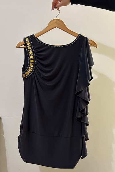 Elegant Black Embellished Top — pre-loved on Thrifted.mt