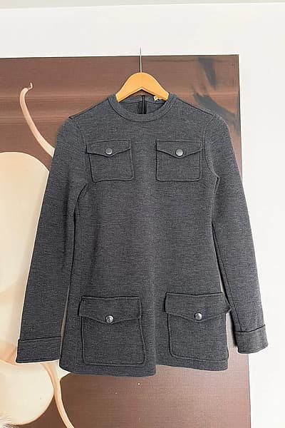 Balenciaga Grey Wool Pocket Top by Balenciaga — pre-loved on Thrifted.mt