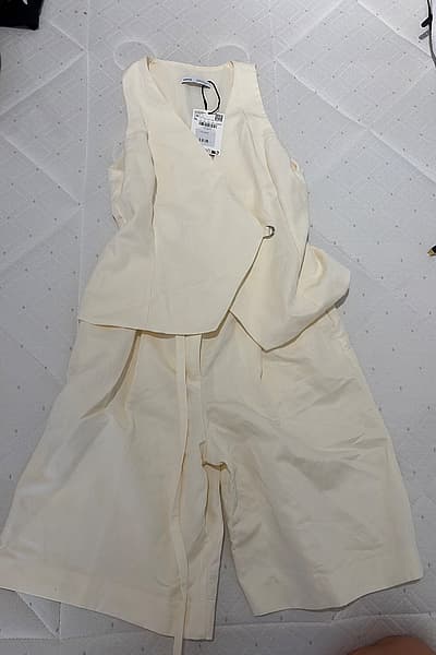 Mango Cream Playsuit Coord Set by Mango — pre-loved on Thrifted.mt
