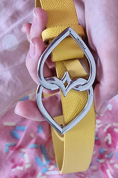 Yellow Heart Buckle Waist Belt by Motivi — pre-loved on Thrifted.mt