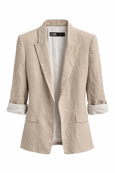 Tailored Beige Zara Blazer Jacket by Zara — pre-loved on Thrifted.mt