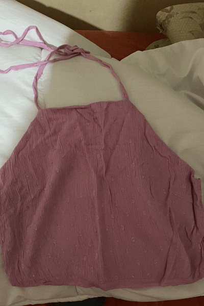 Pink Halterneck Textured Crop Top — pre-loved on Thrifted.mt