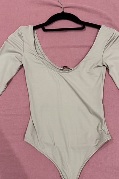 Beige Long Sleeve Bodysuit by Bershka — pre-loved on Thrifted.mt
