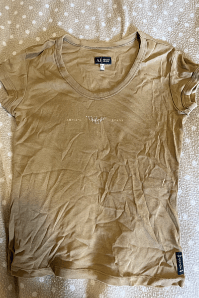 Armani Jeans Rhinestone Logo T-Shirt by Armani Jeans — pre-loved on Thrifted.mt