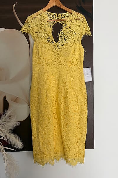 Yellow Lace Midi Dress by IVY & OAK — pre-loved on Thrifted.mt