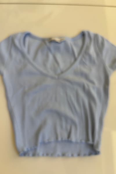 Ribbed V-Neck Crop Top by PULL&BEAR — pre-loved on Thrifted.mt