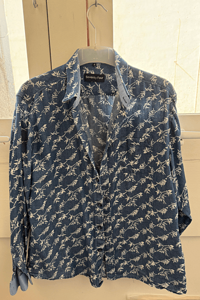 Patterned Blue Long Sleeve Shirt by Seventy Four — pre-loved on Thrifted.mt
