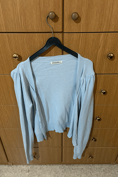 Light Blue Ribbed Cardigan — pre-loved on Thrifted.mt