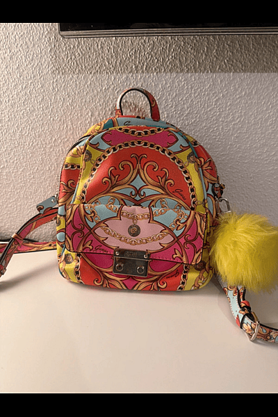 Vibrant Baroque Print Mini Backpack by Guess — pre-loved on Thrifted.mt