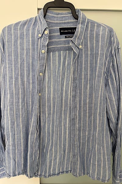 Striped Linen Button Down Shirt by Abercrombie and Fitch — pre-loved on Thrifted.mt