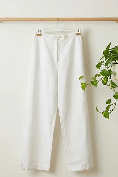 Max Mara Wide Leg Linen Pants (Zip)