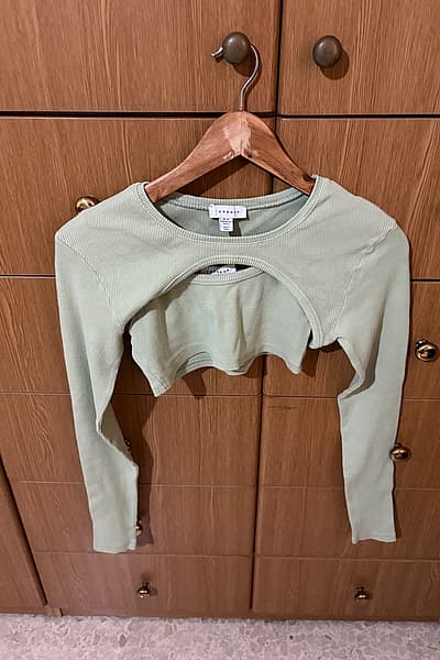Topshop Green Ribbed Bolero Set by Topshop — pre-loved on Thrifted.mt