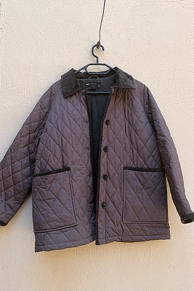 ASOS Design Quilted Grey Corduroy Collar Jacket by ASOS DESIGN — pre-loved on Thrifted.mt