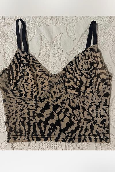 Leopard Print Mesh Corset Top — pre-loved on Thrifted.mt