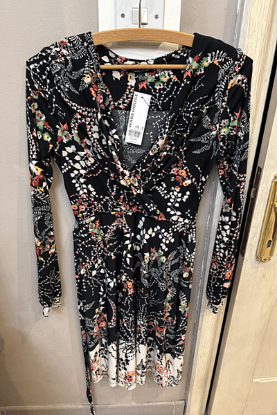Floral Long Sleeve Wrap Dress by Warehouse — pre-loved on Thrifted.mt