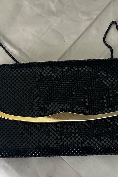 Black Mesh sequin Evening Clutch Bag by Shilton — pre-loved on Thrifted.mt