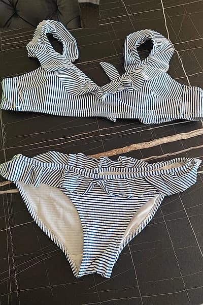 Striped Ruffled Bikini Set by Kiabi — pre-loved on Thrifted.mt