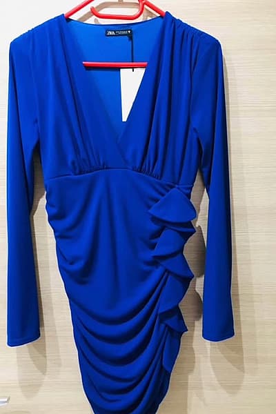 Zara Royal Blue Ruched Dress by Zara — pre-loved on Thrifted.mt
